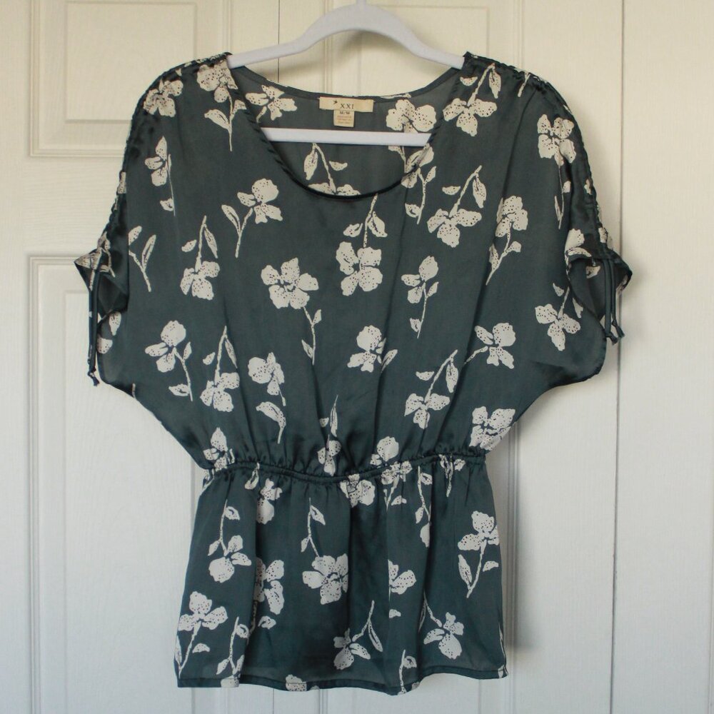 XXI teal peplum top size Medium